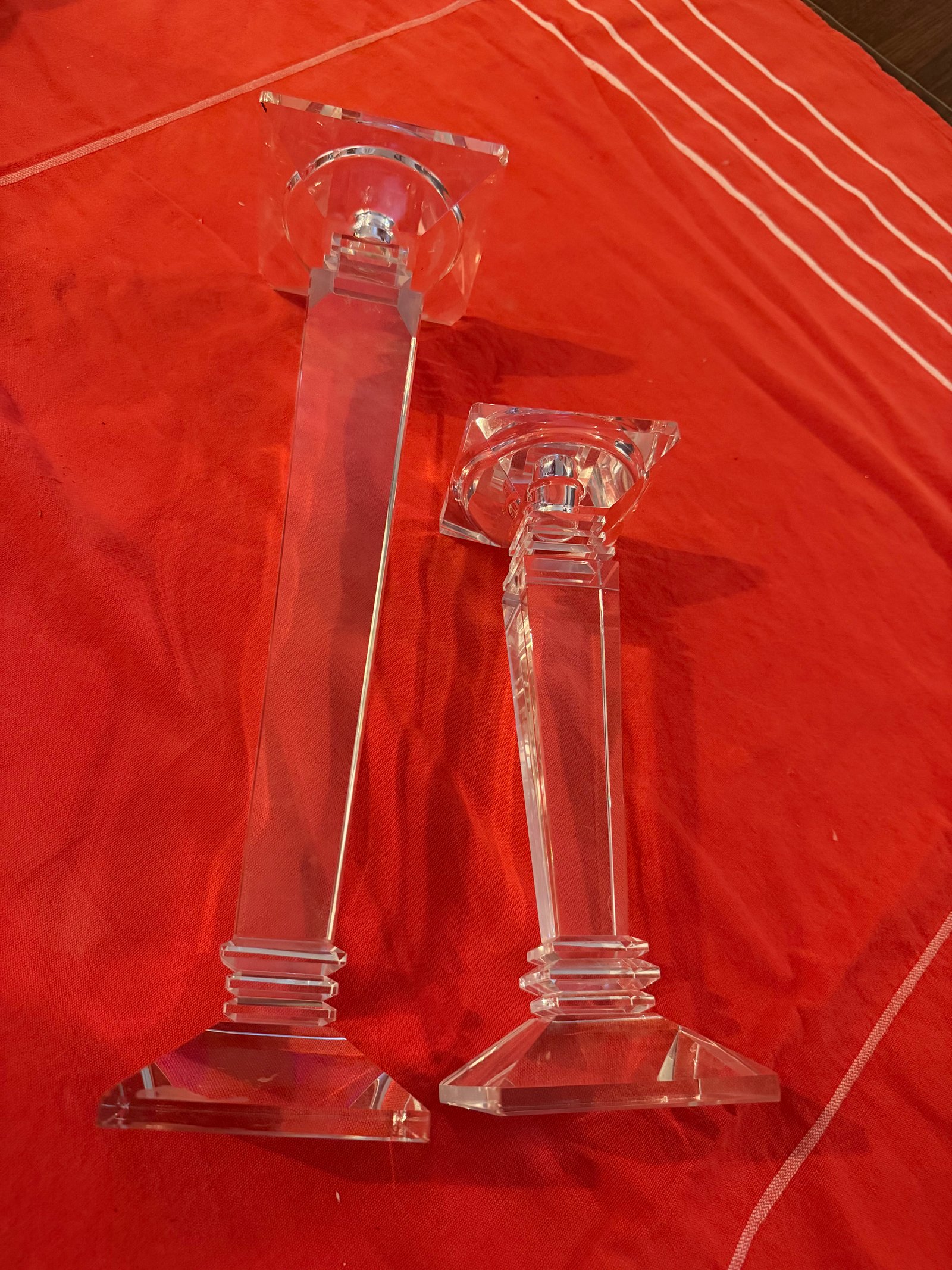 Castiçais em Vidro Transparente Decorativos