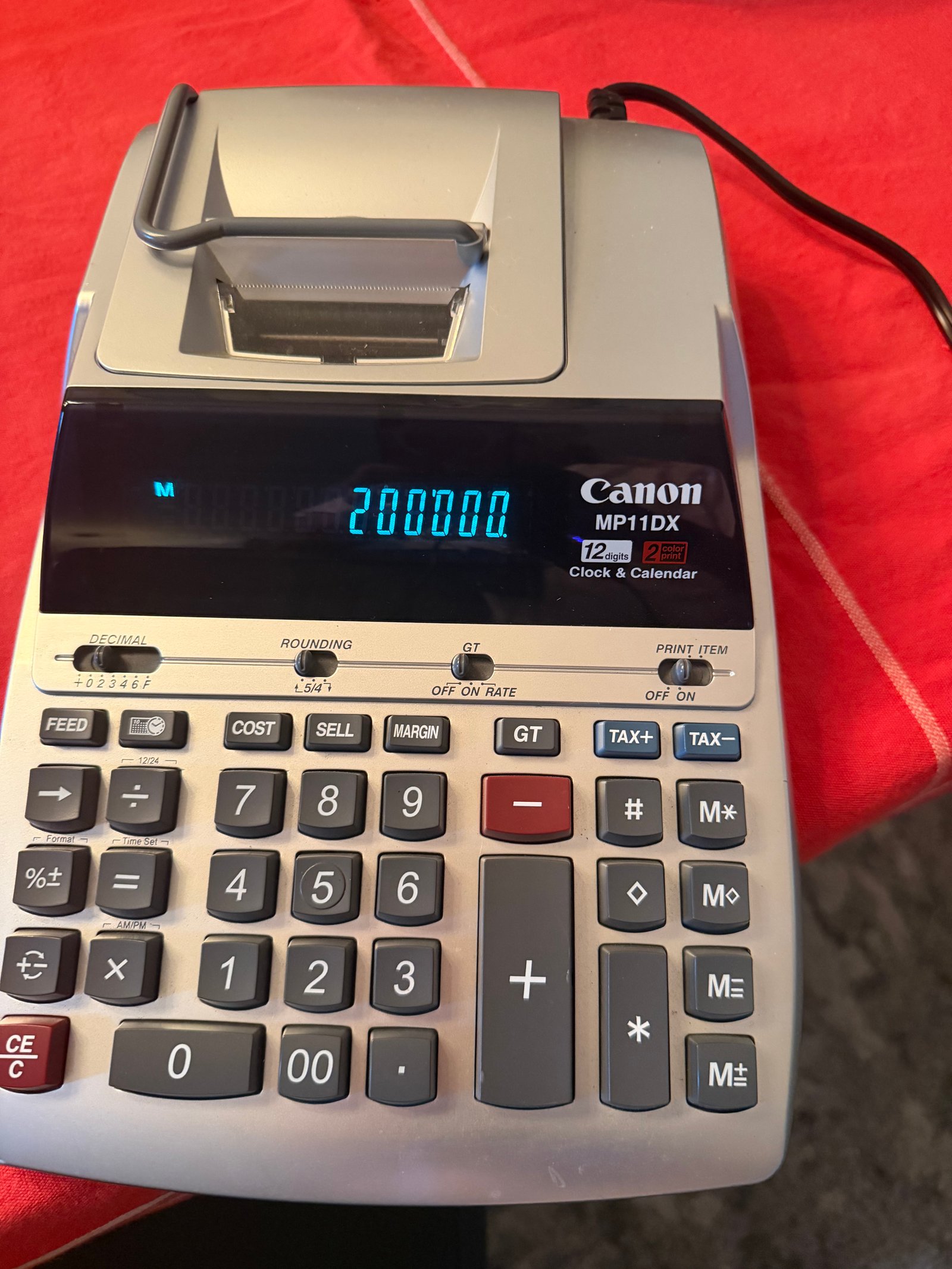 Calculadora de Mesa com Impressora Canon MP11DX Prata (PEÇA ÚNICA)