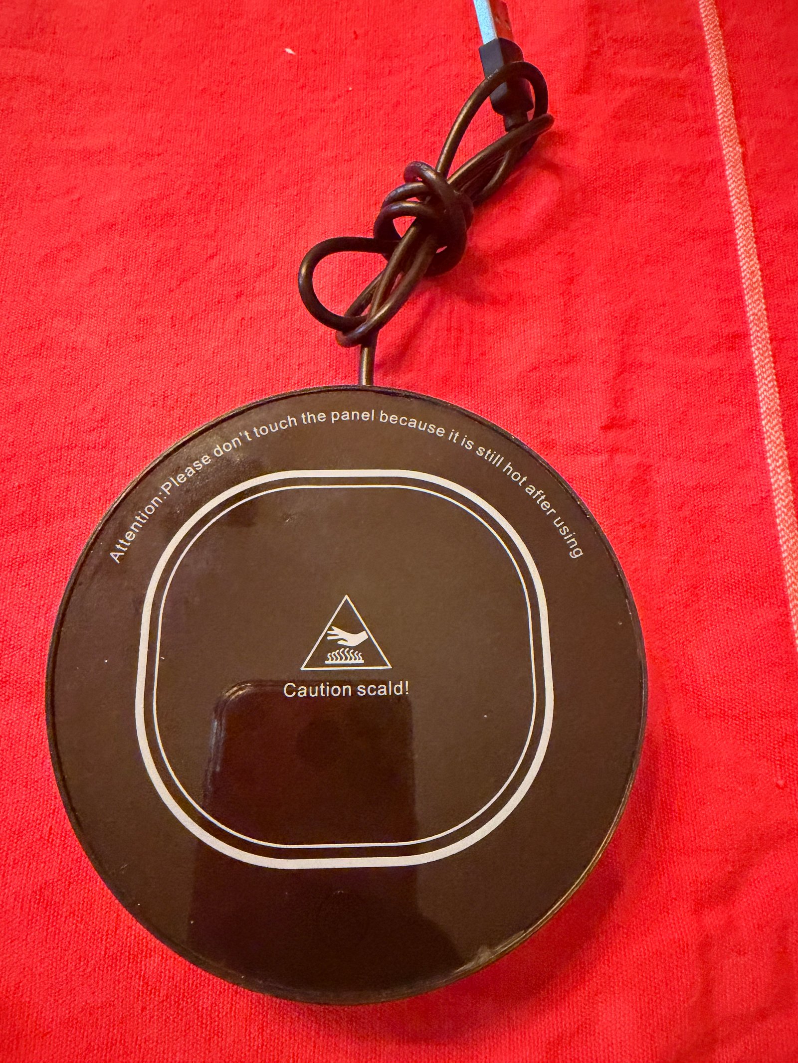 Aquecedor de Caneca USB Preto Elétrico em Formato Redondo