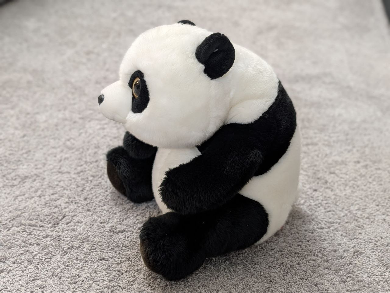 Urso Panda de Pelúcia Fofinho Preto e Branco