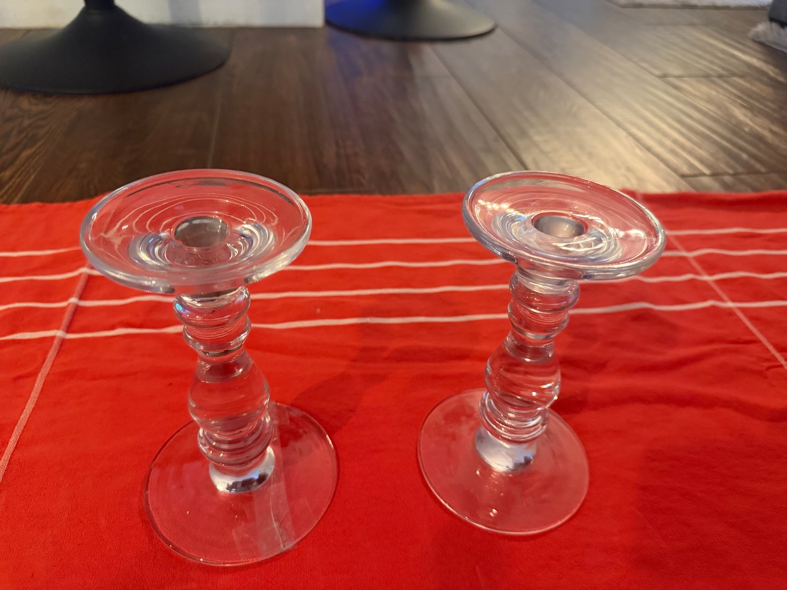 Castiçais em Vidro Transparente Decorativos